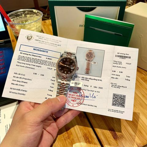  Rolex Datejust Chocolate 126331 Chế Tác Kim Cương Moissanite 1:1 