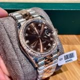  Rolex Datejust Chocolate 126331 Chế Tác Kim Cương Moissanite 1:1 