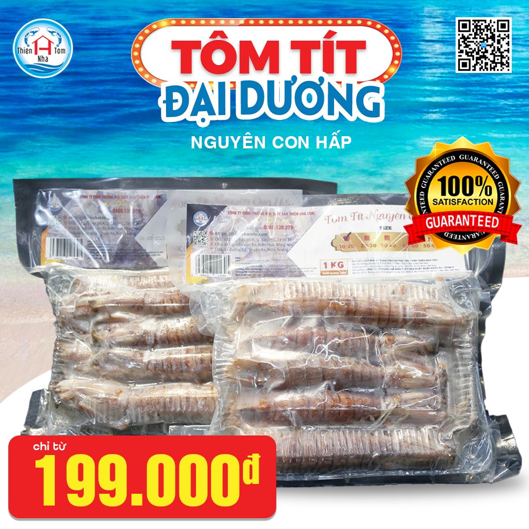  Tôm Tít (Bề Bề) Nguyên Con Hấp Hộp 1kg 