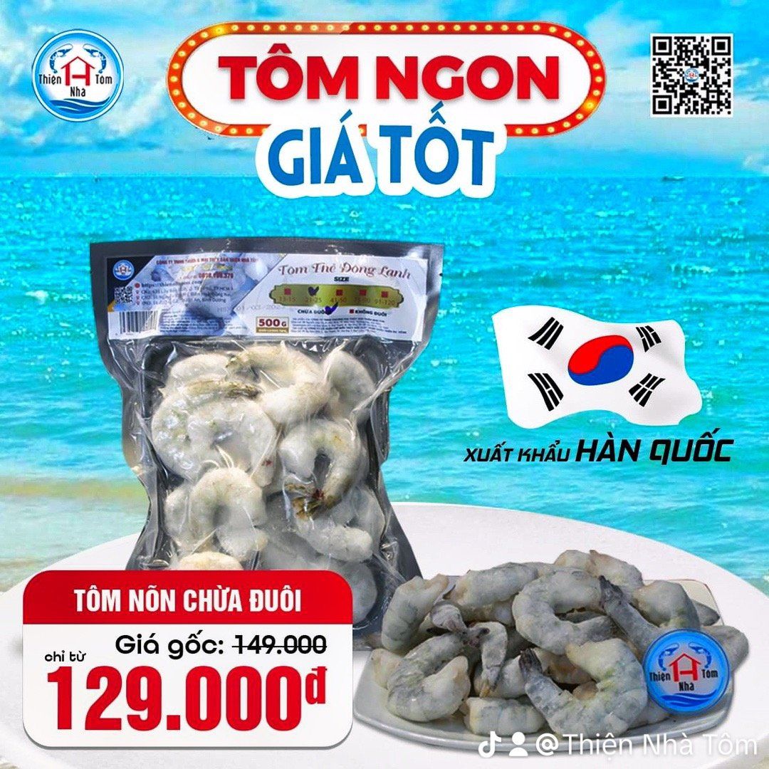  Tôm Thẻ Lột Nõn Chừa Đuôi Khay 500g 