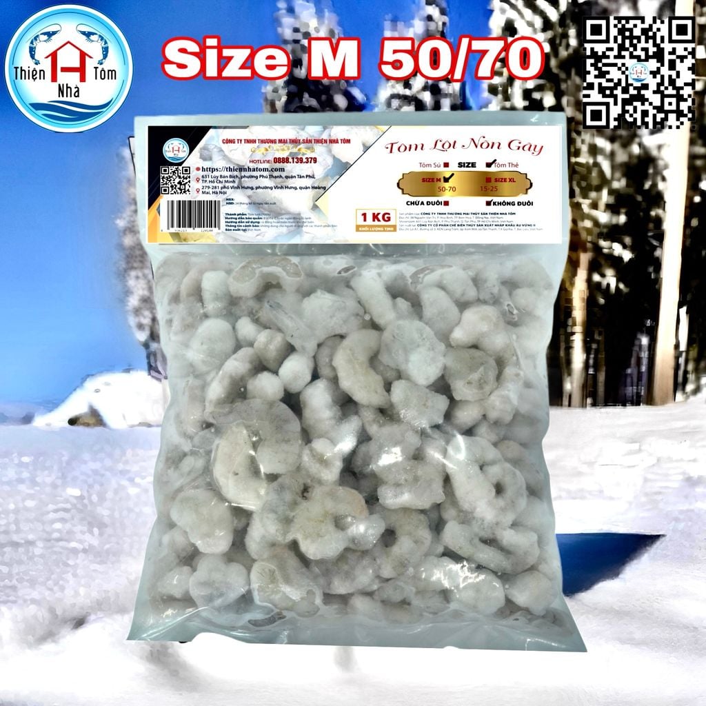  Tôm Thẻ Nõn Gãy (Vị Giòn - Ngọt) - Túi 1kg 