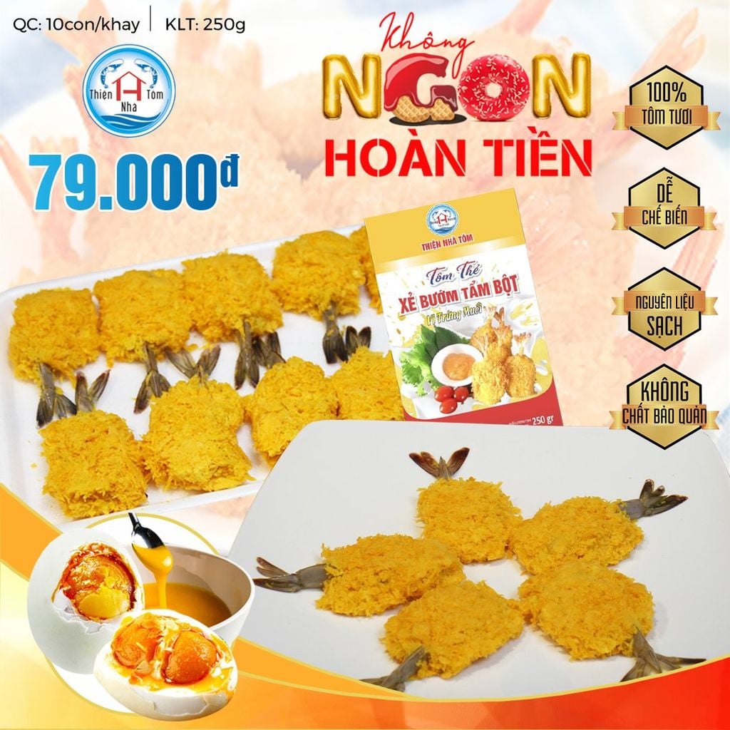  Tôm Thẻ Xẻ Bướm TB Vị Trứng Muối 