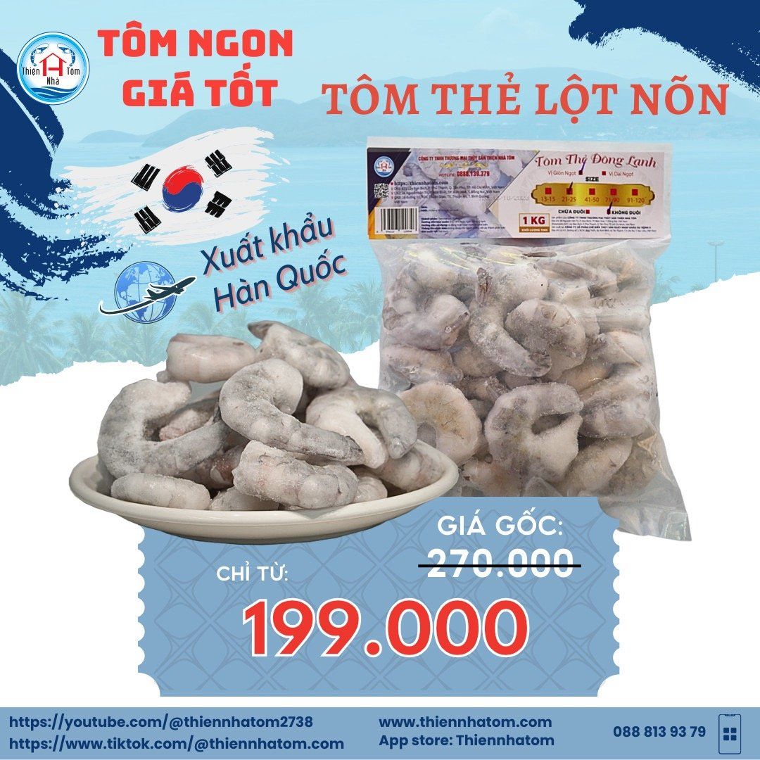  Tôm Thẻ Lột Nõn Túi 1kg 