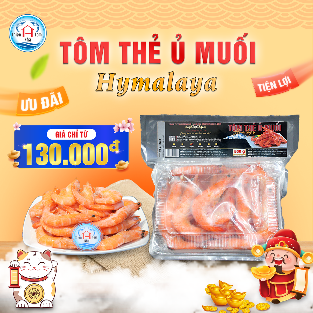  Tôm Thẻ Ủ Muối Himalaya Hộp 500g 