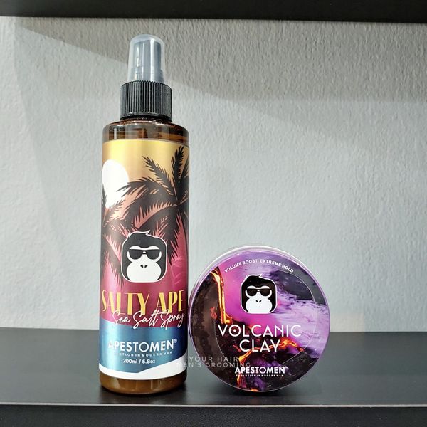  COMBO APESTOMEN sáp Volcanic Clay + Sea Salt Spray 
