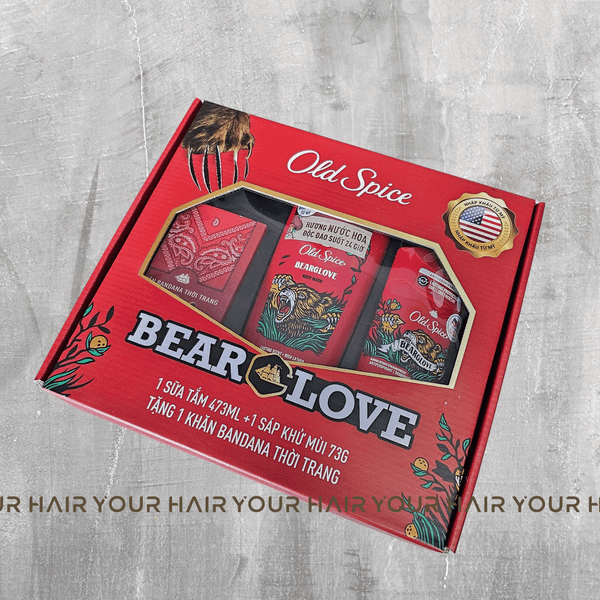  Set Hộp quà Sữa Tắm Old Spice Bearglove 473ml + Sáp Khử Mùi Bearglove 73g | Tặng kèm 1 Khăn Tắm Bandana 