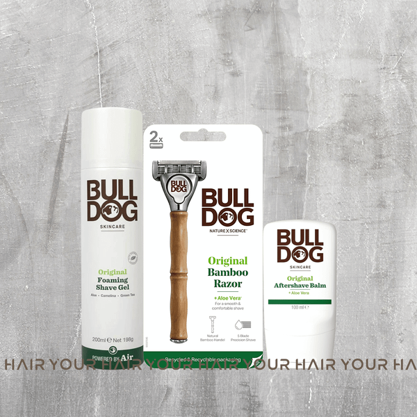  COMBO Cạo râu cho da thường Bulldog Original Foaming Shave gel | Bambo Razor | Aftershave Balm 