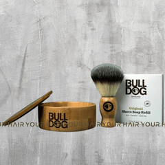 COMBO Cọ và Xà phòng cạo râu cho da thường Bulldog Original Shave Brush & Original Shave Soap - 100g