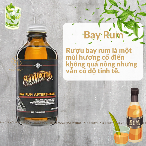  Tinh dầu dưỡng da & râu sau cạo Suavecito Bay Rum Aftershave – 118ml 