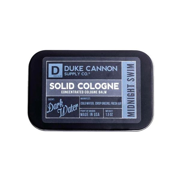  Nước hoa khô Duke Cannon SOLID COLOGNE - Midnight Swim - 42gr | Hương Gỗ Đàn Hương, Gỗ Sồi & Hổ Phách 
