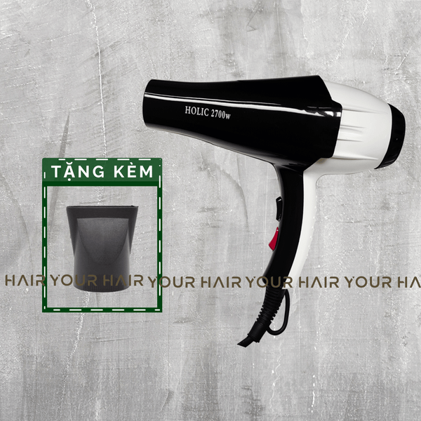  Máy sấy tóc Holic 2700w - 2 chiều nóng-lạnh - Kèm 2 đầu tụ gió - Bảo hành 12 tháng 1 đổi 1 