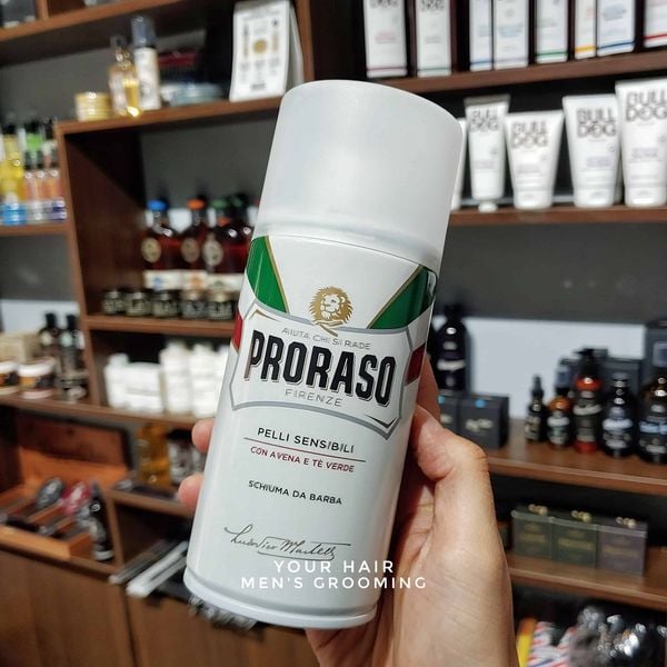  Bọt cạo râu cho da nhạy cảm Proraso Shaving Foam Sensitive Skin 300ml | Mùi Trà xanh, chanh, táo 