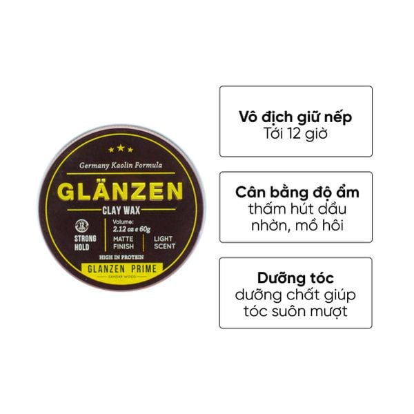  Sáp vuốt tóc Glanzen Prime Sandalwood - 60gr 