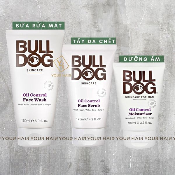  [COMBO da dầu] Sửa rửa mặt + Tẩy da chết + Dưỡng ẩm | Bulldog Oil Control 
