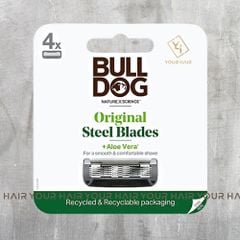Bộ 4 lưỡi dao cạo cho da thường Bulldog Original Steel Blades