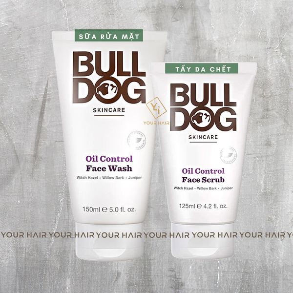  [COMBO da dầu] Sữa rửa mặt Face Wash 150ml và Tẩy da chết Face Scrub 125ml | Bulldog Oil Control 