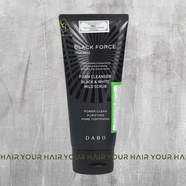  Sữa Rửa Mặt làm sạch và tẩy da chết Dabo Black Force Foam Cleanser Black & White Mild Scrub - 120ml 