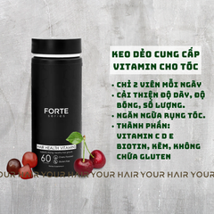 Kẹo Dẻo Dưỡng Tóc Forte Series Hair Health Vitamins 60 viên | Vị Cherry