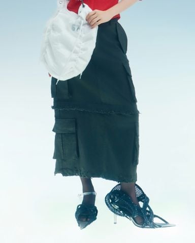  CARGO LEATHER SKIRT 