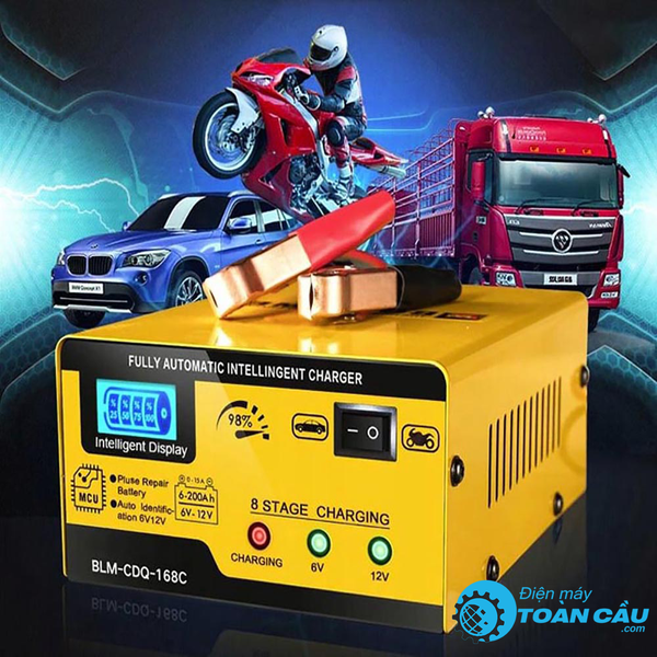  Sạc bình ắc quy  BolaiMei 12v 24v, 200ah sạc đầy tự ngắt 