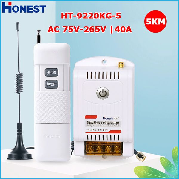  Công tắc điều khiển từ xa 5KM, 40A, 220V Honest điều khiển khoảng cách xa, công suất lớn 