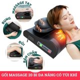  Gối massage cổ vai gáy, máy massage lưng hồng ngoại 20 điểm tiếp xúc 