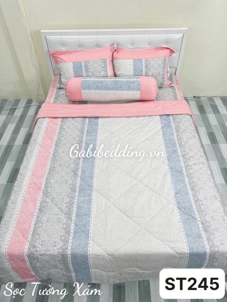  Satin Sọc Tường Xám 