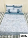  Satin Hoa Văn Xanh 