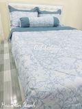  Satin Hoa Văn Xanh 