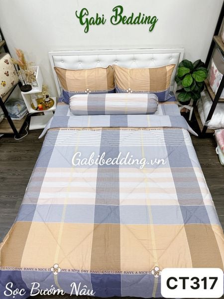  Cotton Sọc Bướm Nâu 