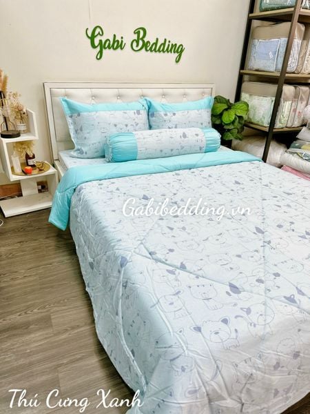  Lụa Tơ Tằm Thú Cưng Xanh 