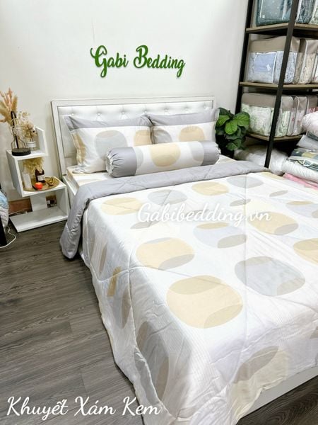  Lụa Tơ Tằm Khuyết Xám Kem 