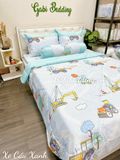 Lụa Tơ Tằm Xe Cẩu Xanh 