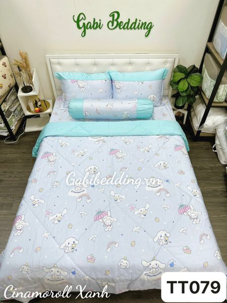  Lụa Tơ Tằm Cinamoroll Xanh 