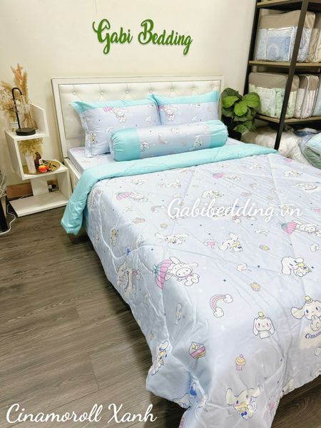  Lụa Tơ Tằm Cinamoroll Xanh 