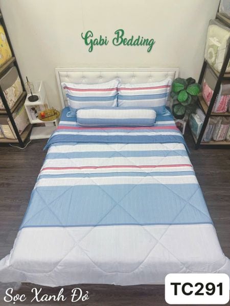  Tencel Sọc Xanh Đỏ 