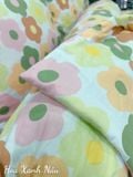  Cotton Hoa Xanh Nâu 