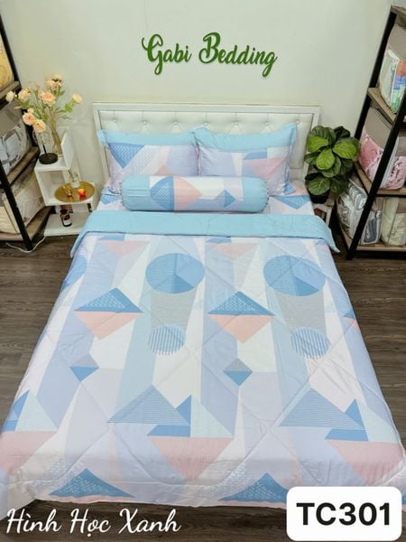  Tencel Hình Học Xanh 