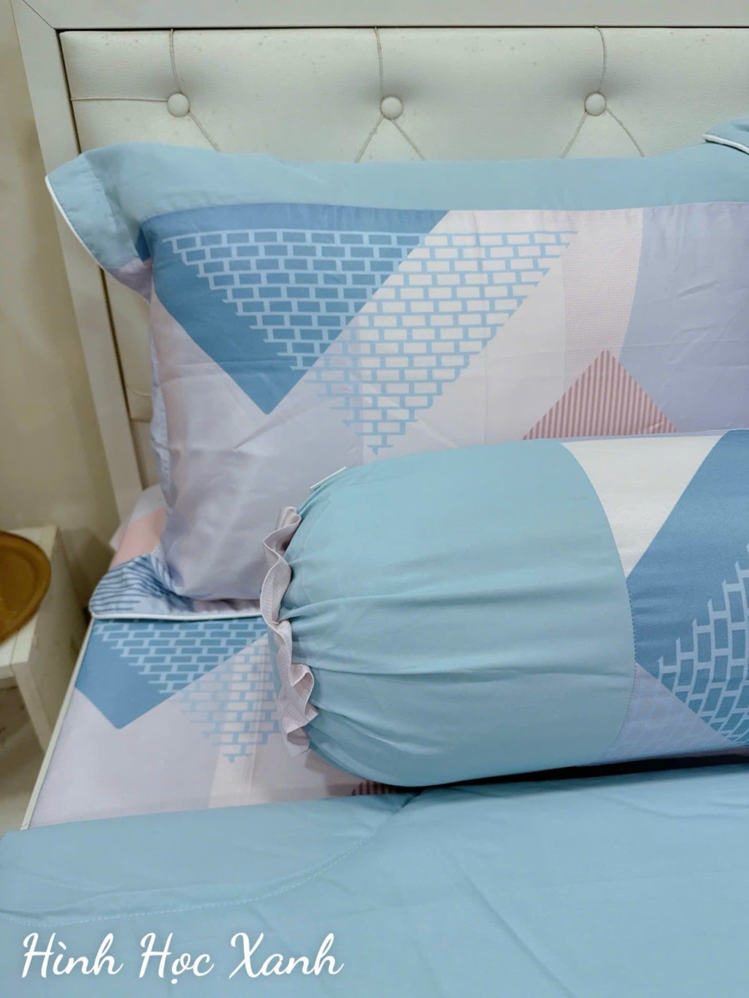  Tencel Hình Học Xanh 