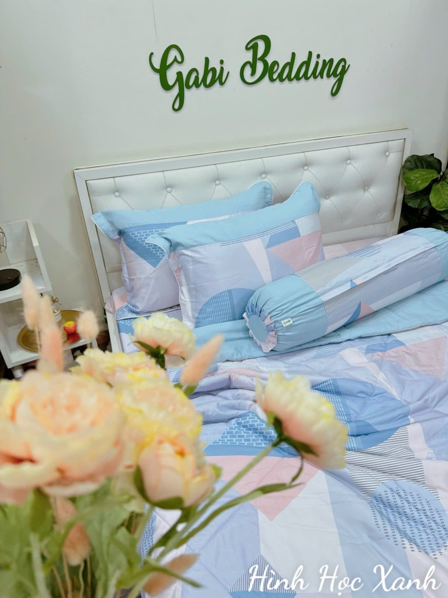  Tencel Hình Học Xanh 