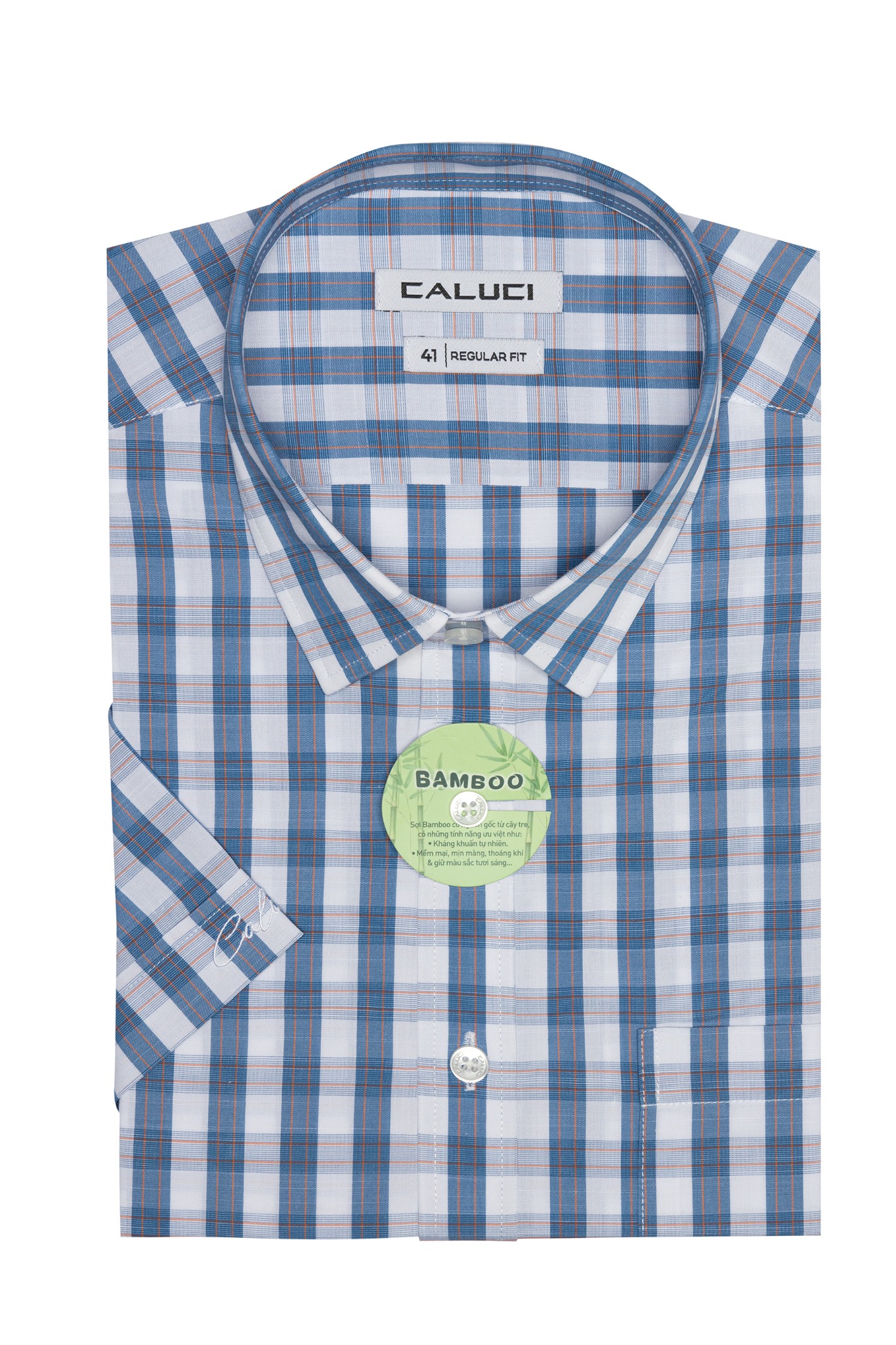 Áo sơ mi nam ngắn tay CALUCI MSS3184R