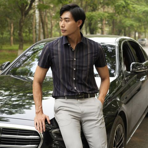 Áo sơ mi nam ngắn tay CALUCI MSS3178R