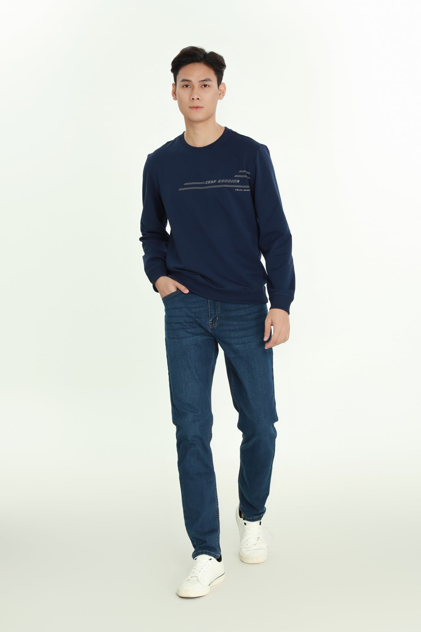 Áo nỉ nam dài tay CALUCI MSW310R