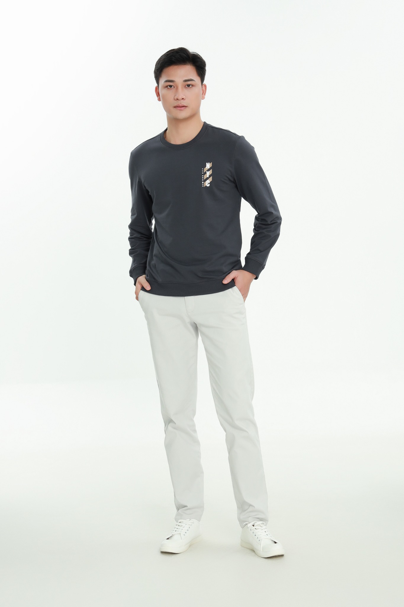 Áo nỉ nam dài tay CALUCI MSW311R