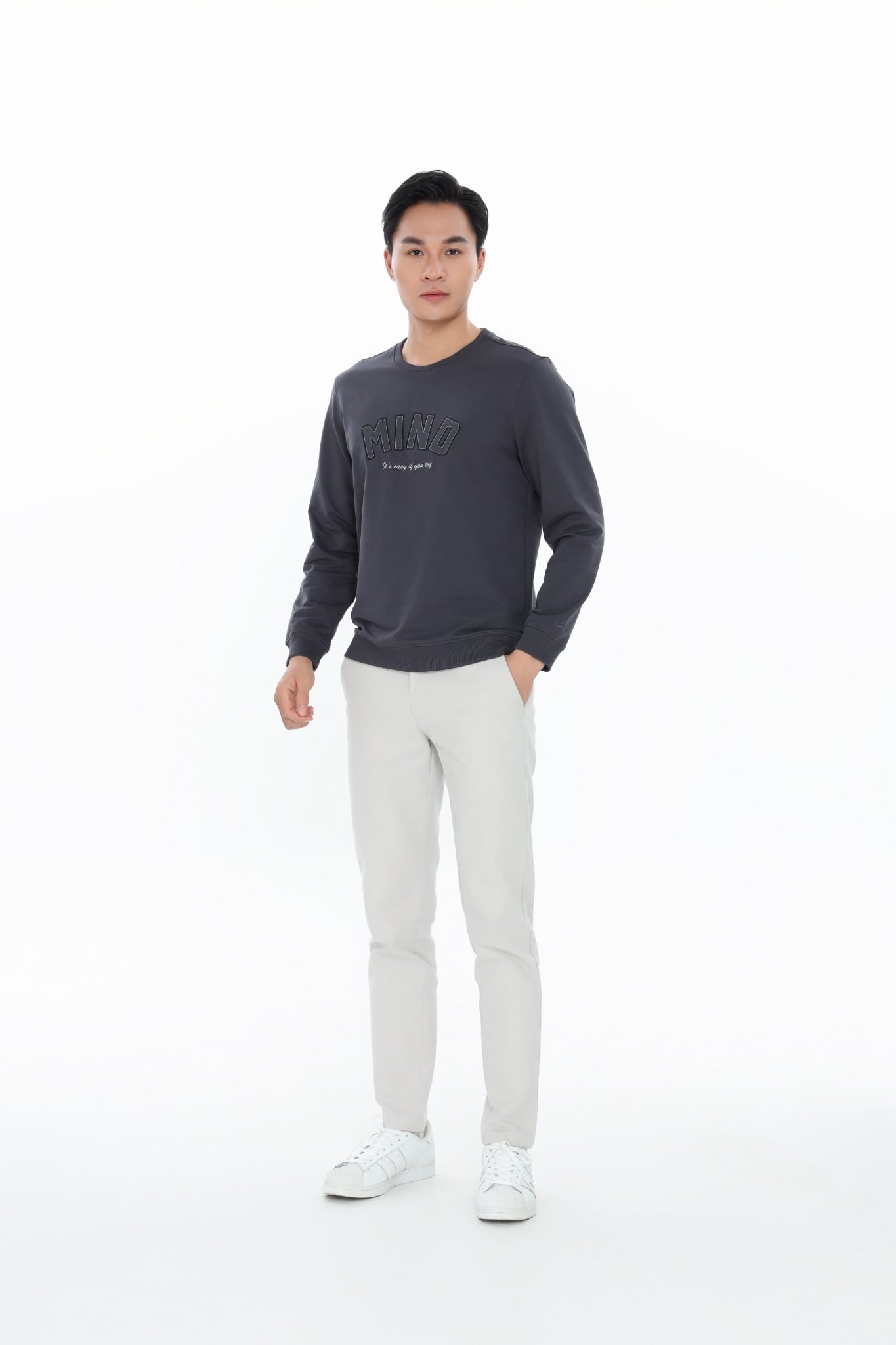 Áo nỉ nam dài tay CALUCI MSW402R