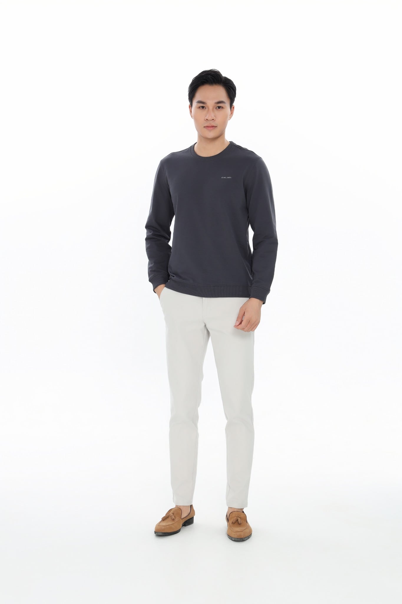 Áo nỉ nam dài tay CALUCI MSW406R