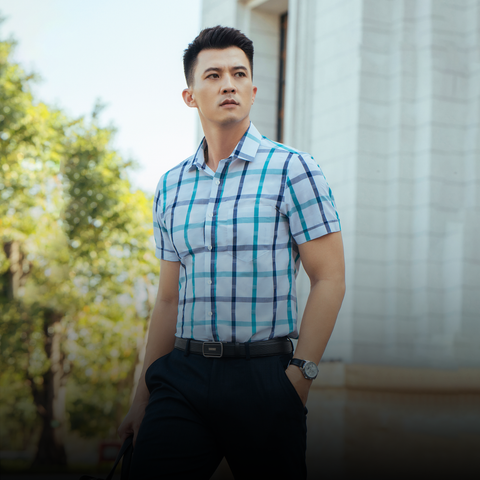 Áo sơ mi nam ngắn tay CALUCI MSS3155S