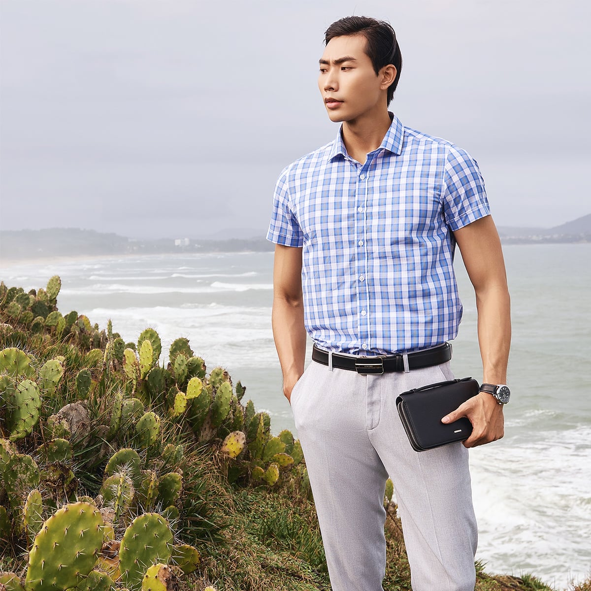 Áo sơ mi nam ngắn tay CALUCI MSS3187S