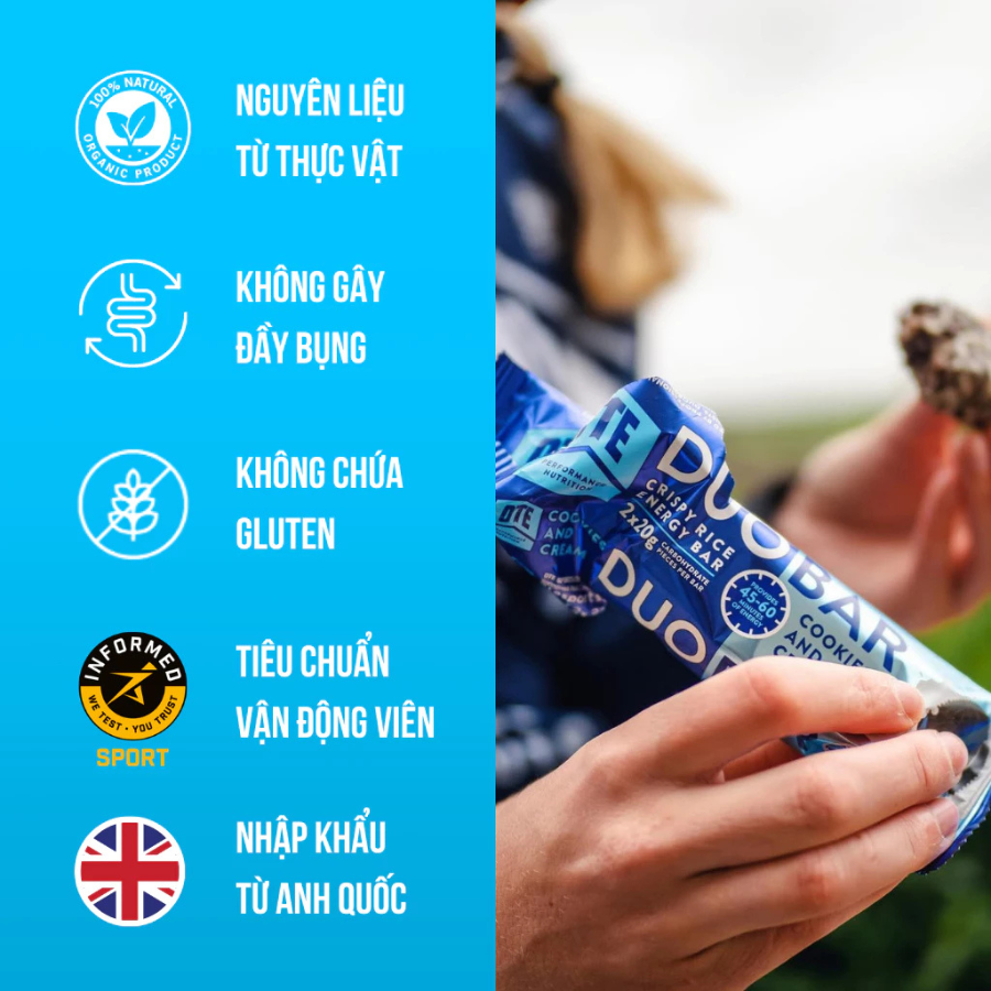  Thực phẩm bổ sung OTE Energy Sports Duo Bar - vị bánh quy và kem 