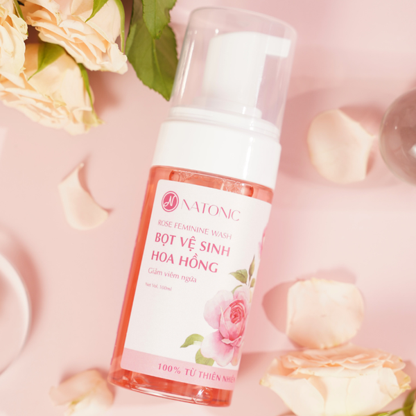  Bọt vệ sinh phụ nữ Hoa Hồng Natonic - 100% từ thiên nhiên, ngăn mùi, giảm viêm ngứa 